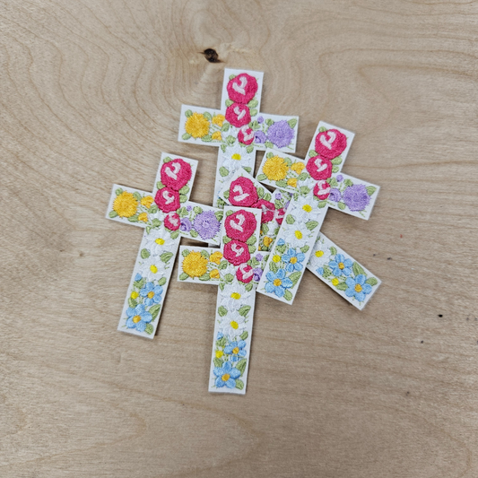 Floral Cross Hat Patch