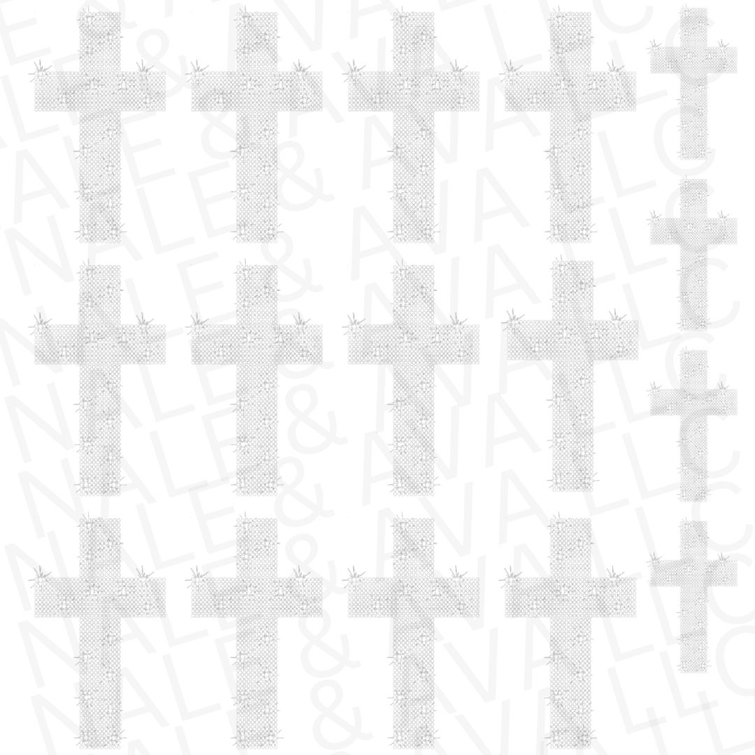 Cross Rhinestone Transfer front side