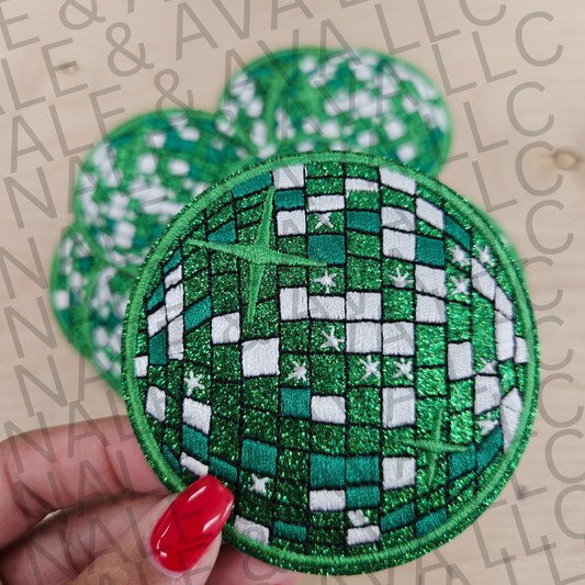 Large Disco Ball Hat Patch front side