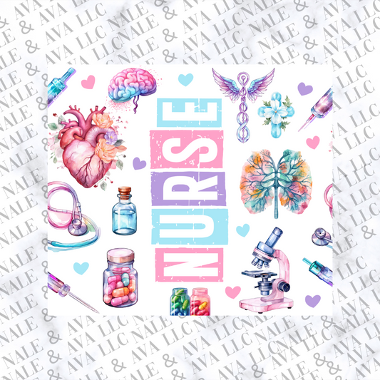 Nurse Pastel Sublimation Transfer  front Side