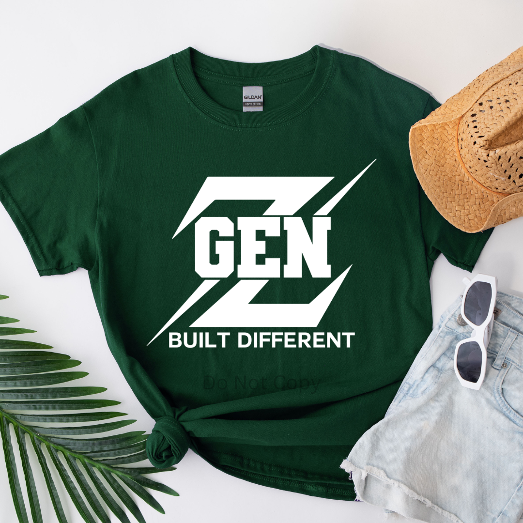 Gen Z White Screen Print Transfer on a tshirt