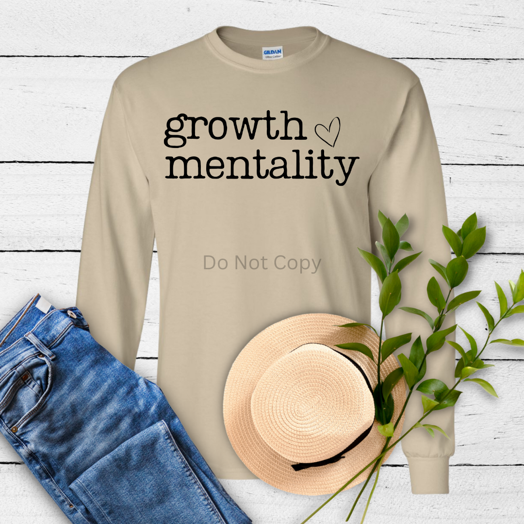 Grown Mentality Screen Print Transfer on a tshirt front side