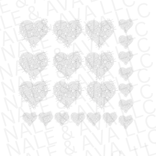 Heart Rhinestone Transfer front side