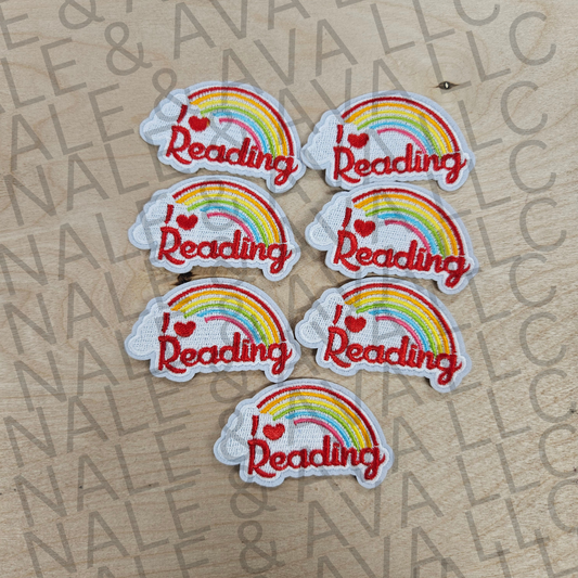 I Love Reading Hat Patch front side