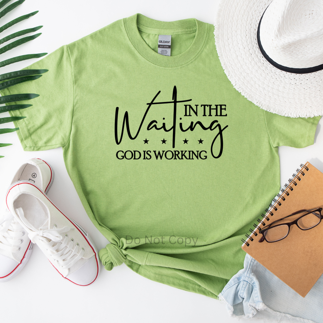 In The Waiting Screen Print Transfer on a tshirt