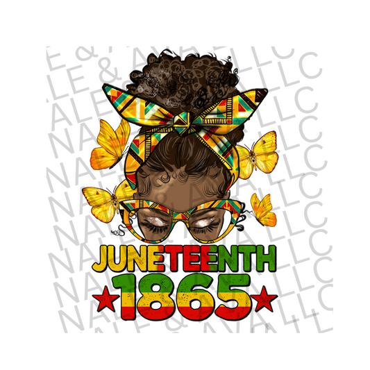 Juneteenth 1865 Afro DTF (direct to film) print front side