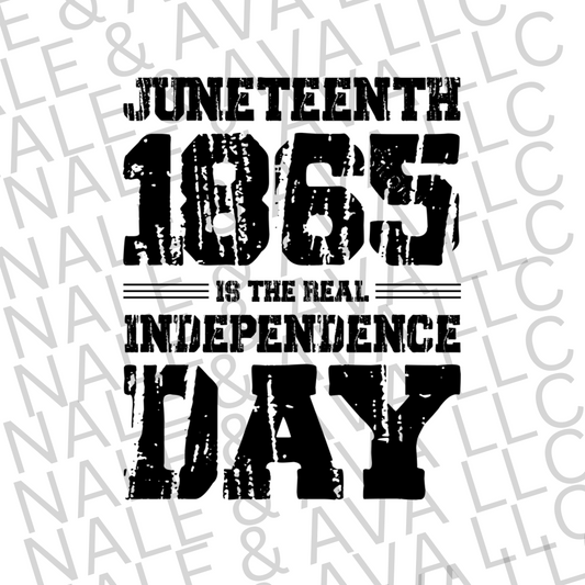 Juneteenth 1865 Is The Real Independence Day Screen Print Transfer front side