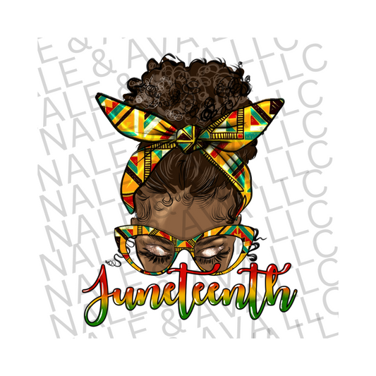 Juneteenth Afro DTF (direct to film) print front side
