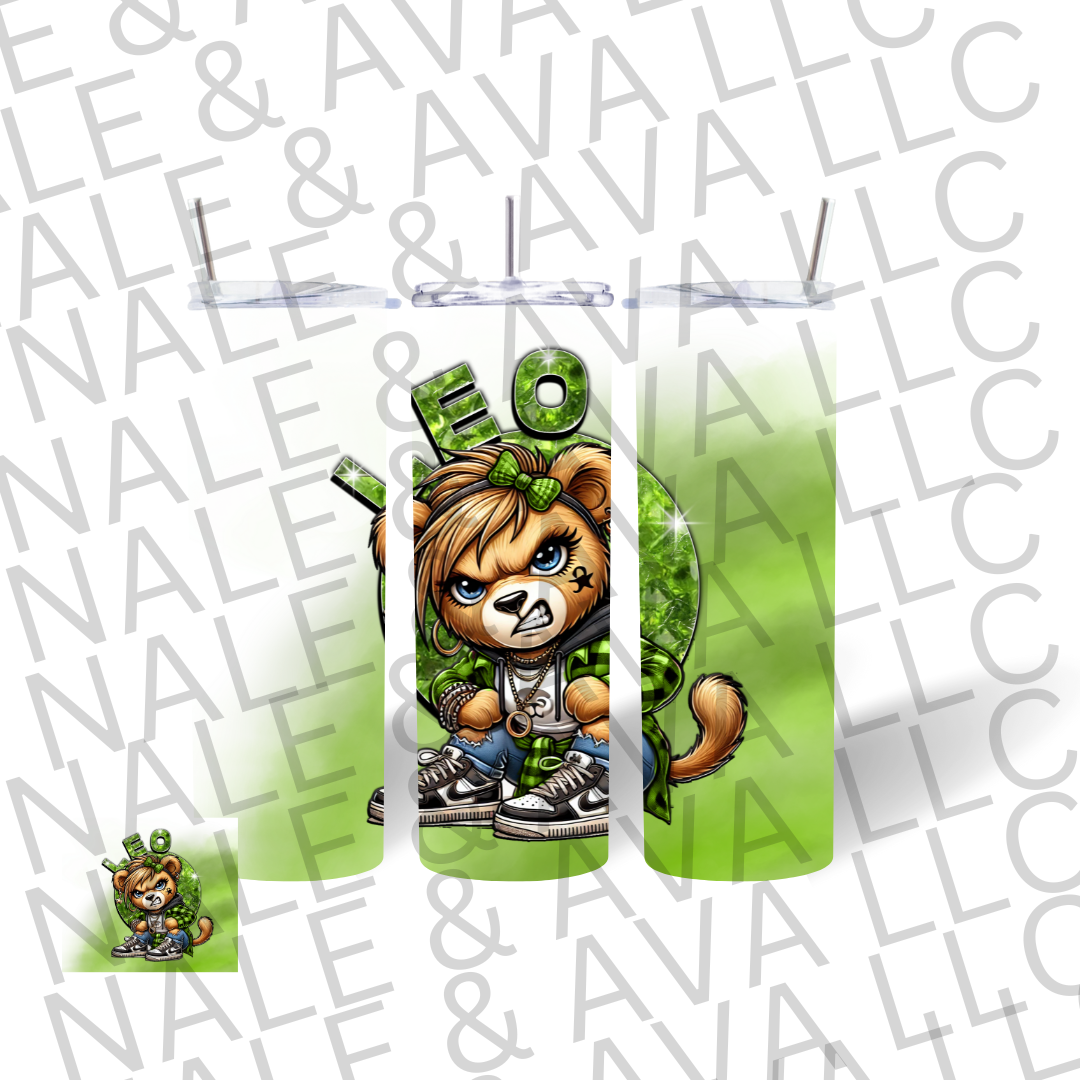 Girl Bear Zodiac 20oz Tumbler Sublimation Transfer ONLY - This is NOT a Tumbler