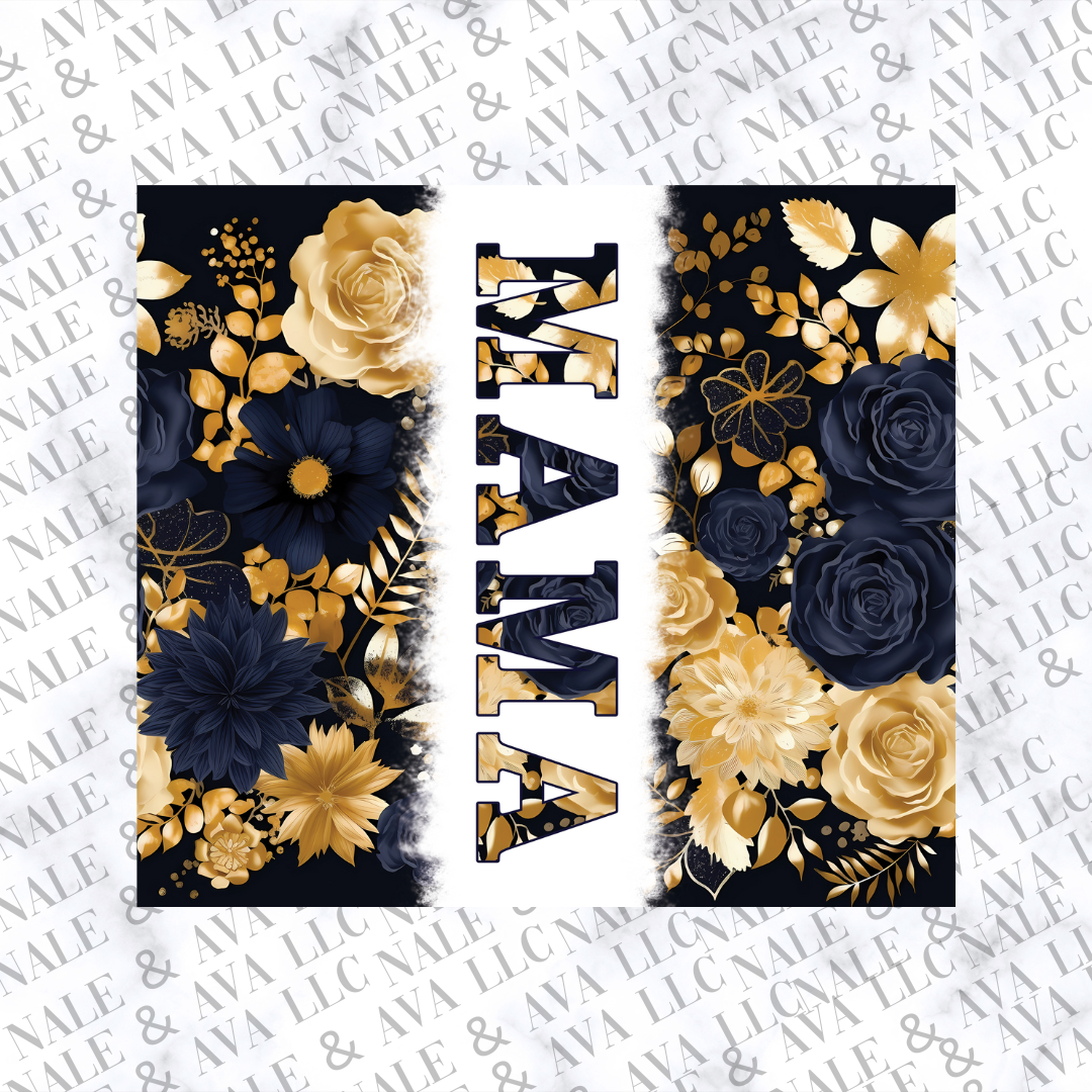 Mama Floral Sublimation Tumbler Transfer Front Side