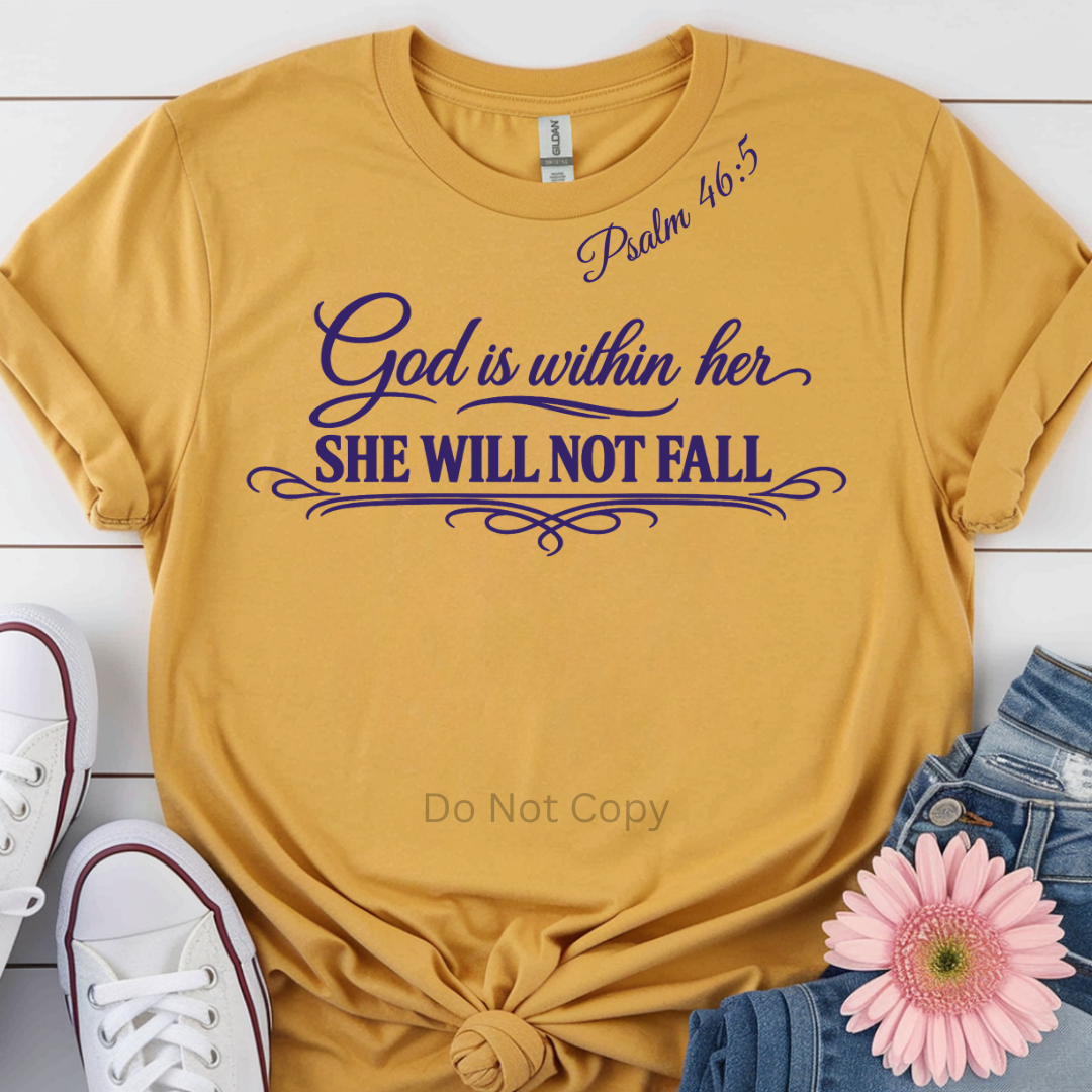 God Is Within Her Purple Screen Print Heat Transfer (3 Pack)