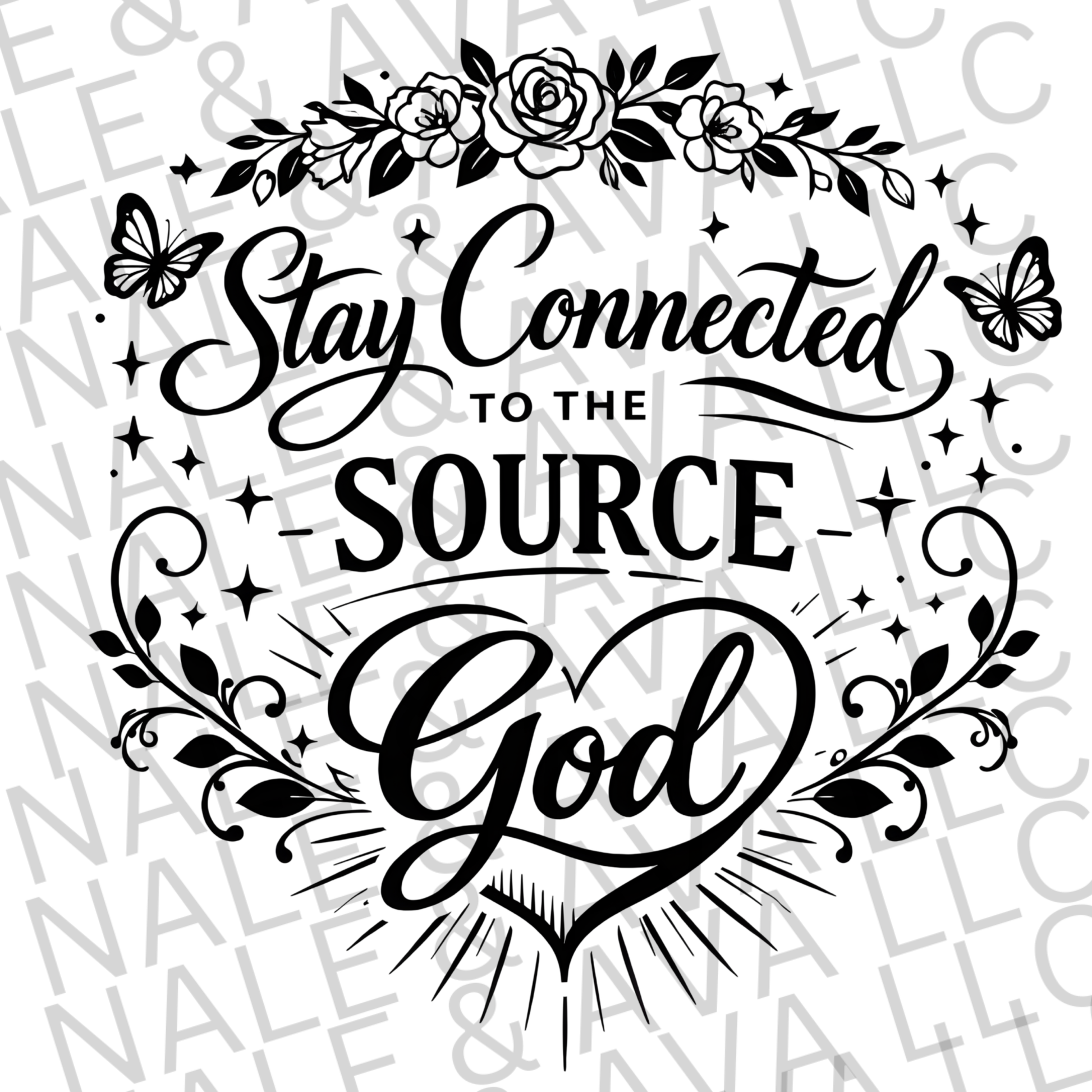Stay Connected To The Source God PNG File