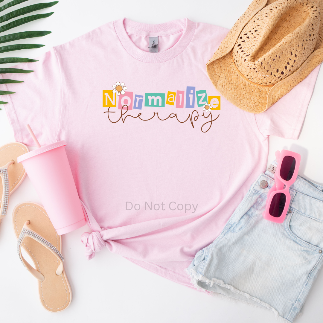 Normalize Therapy DTF Transfer on a tshirt