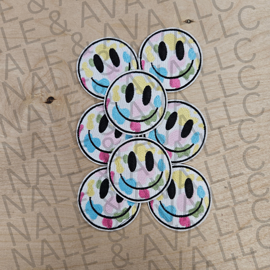 Pastel Smiley Hat Patch front side