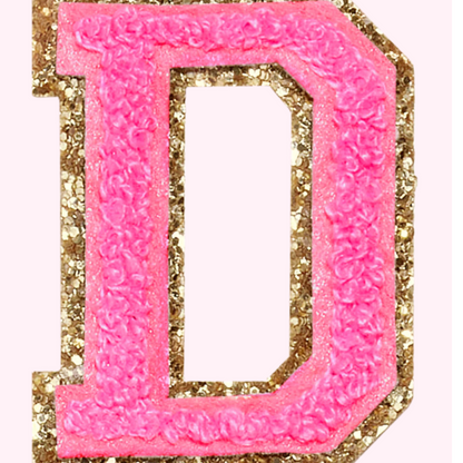 Pink Alphabet Chenille Hat Patch (1 Patch)