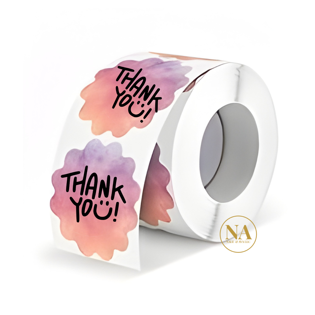 Scallop Edge Thank You Stickers