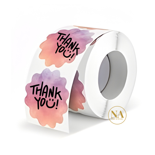 Scallop Edge Thank You Stickers