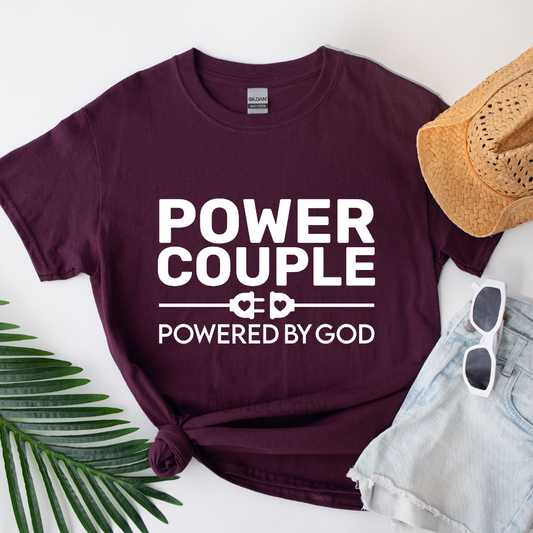 Power Couple Screen Print Transfer on a tshirt front side