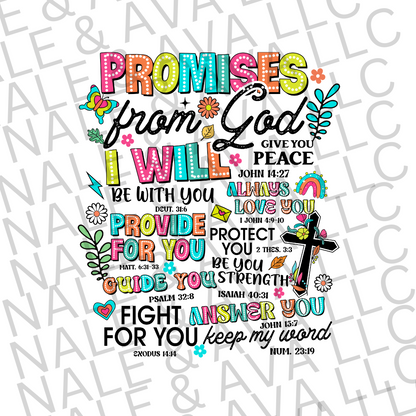 Promises From God DTF Transfer front side