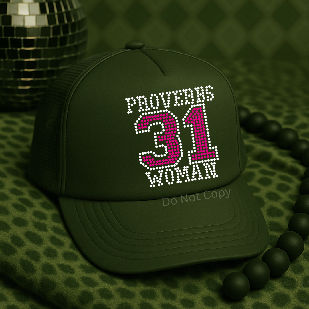Proverbs 31 Woman Rhinestone Hat Patch (1 Patch)
