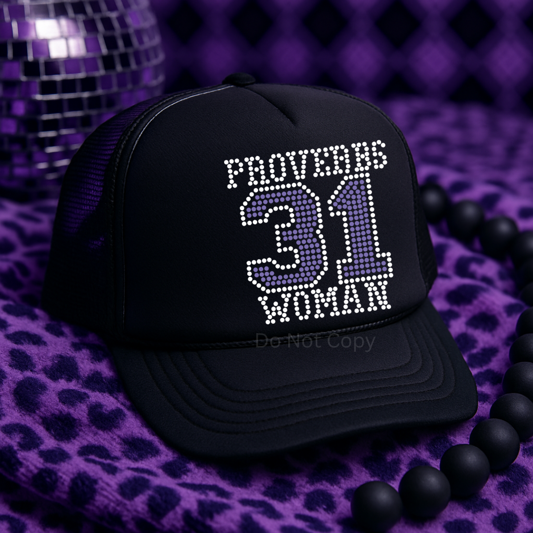 Proverbs 31 Woman Rhinestone Hat Patch (1 Patch)