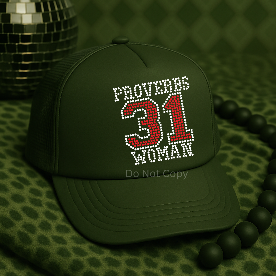 Proverbs 31 Woman Rhinestone Hat Patch (1 Patch)