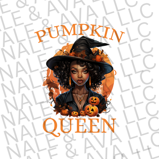 Pumpkin Queen DTF Transfer front side