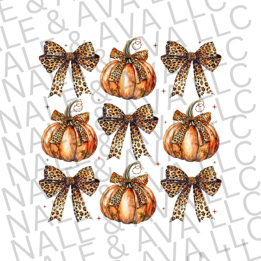 Pumpkin & Bows DTF Transfer front side