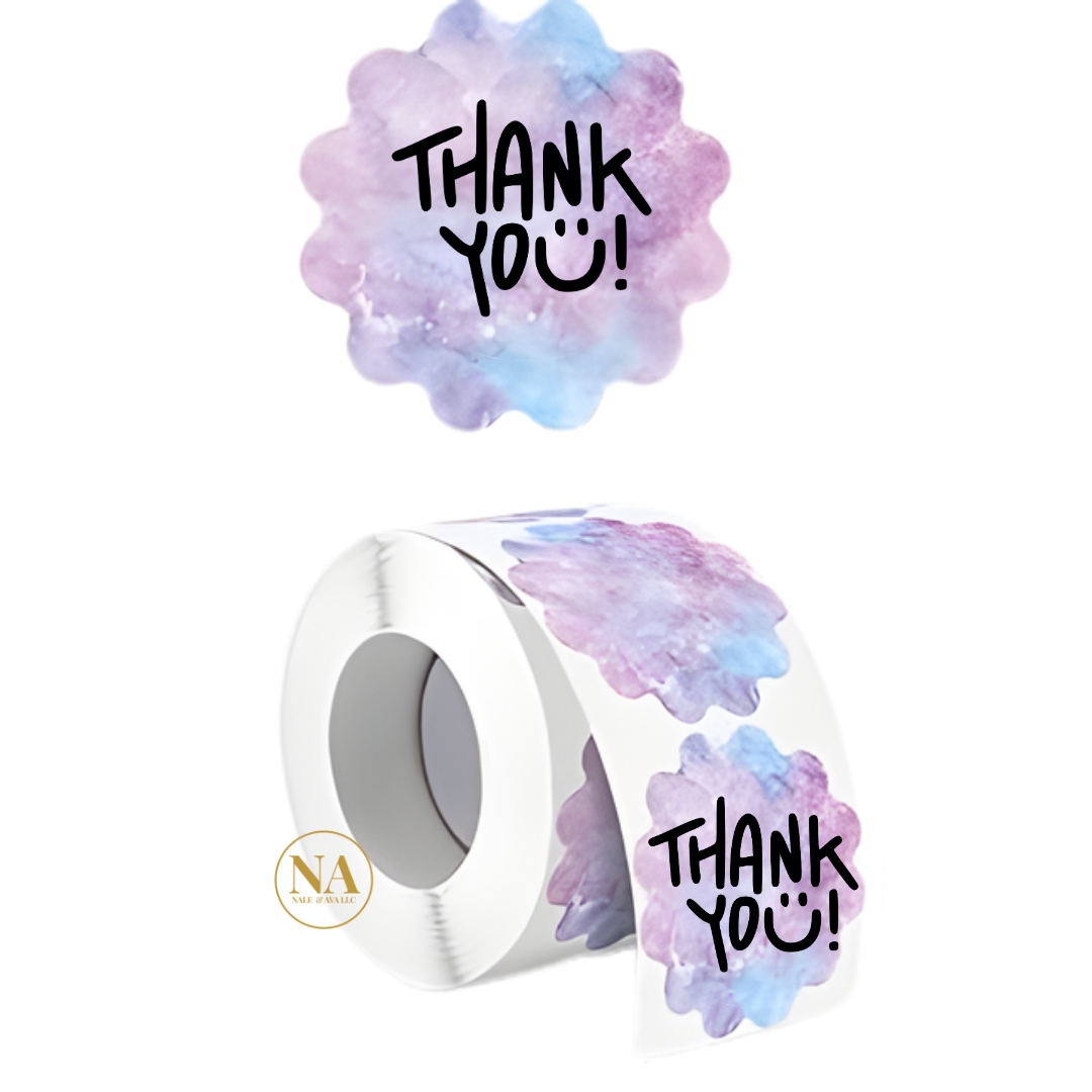 Scallop Edge Thank You Stickers