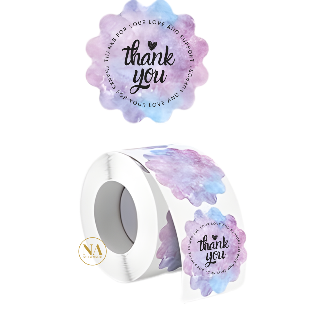 Scallop Edge Thank You Stickers