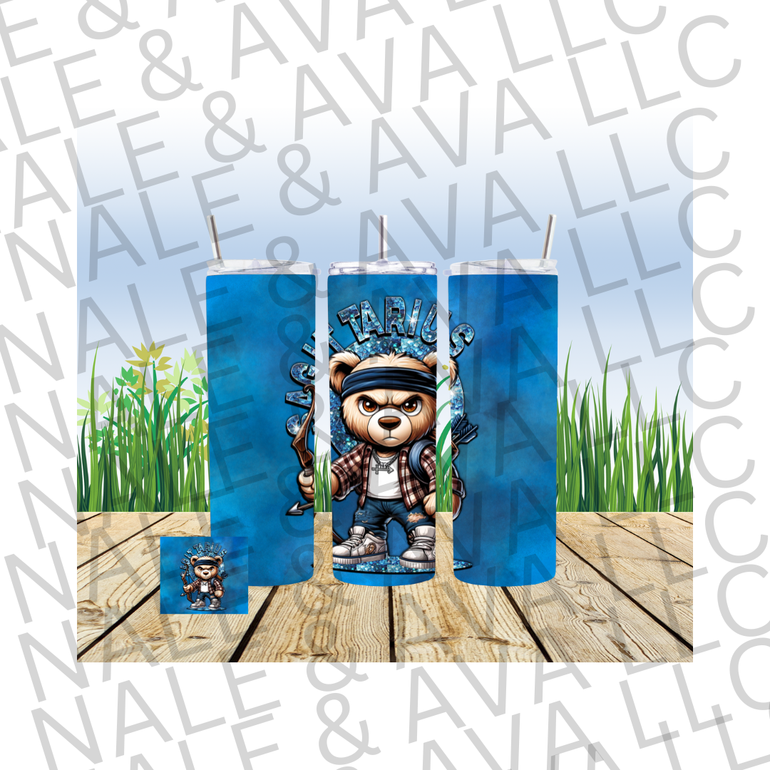Zodiac Bear 20oz Tumbler Sublimation Transfer ONLY - This is NOT a Tumbler