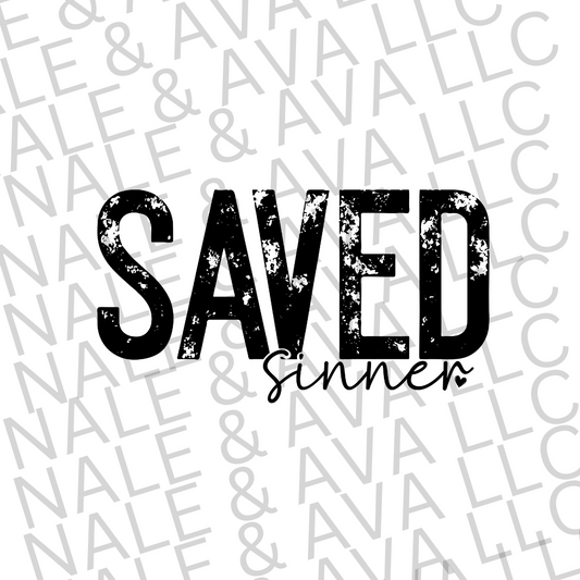 Saved Sinner Screen Print Transfer front side