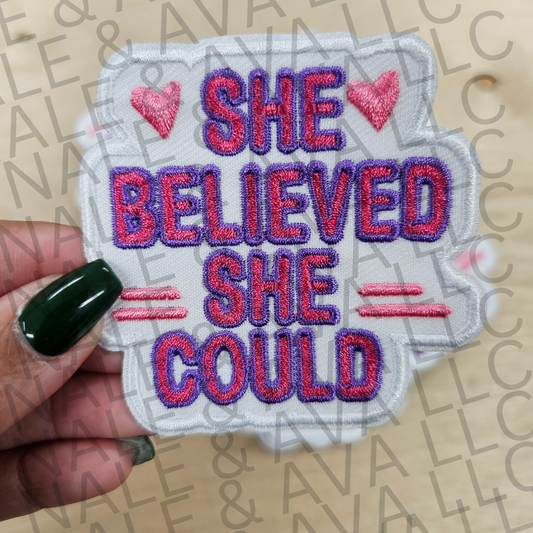 She Believed She Could Hat Patch front side