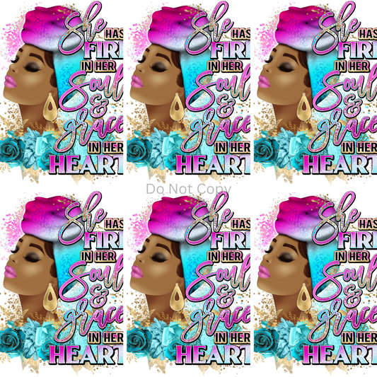 She Has Fire In Her Soul Pocket Sublimation Transfer