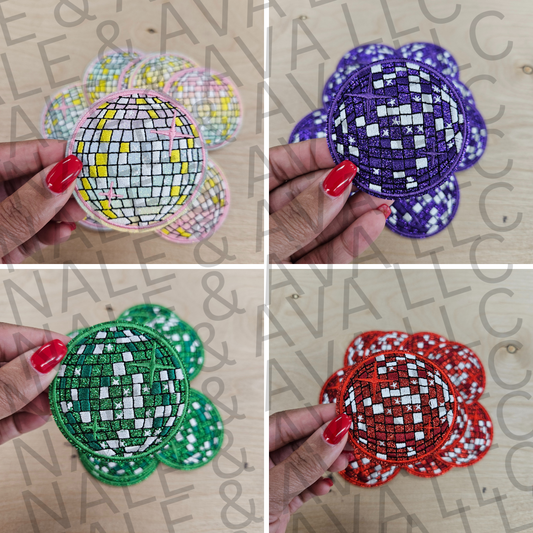 Small Disco Ball Hat Patch front side