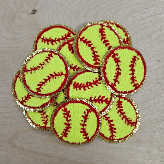 Softball Chenille Hat Patch (1 Patch)