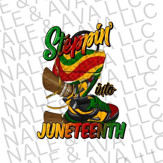 Steppin Into Juneteenth Lows DTF Transfer front side