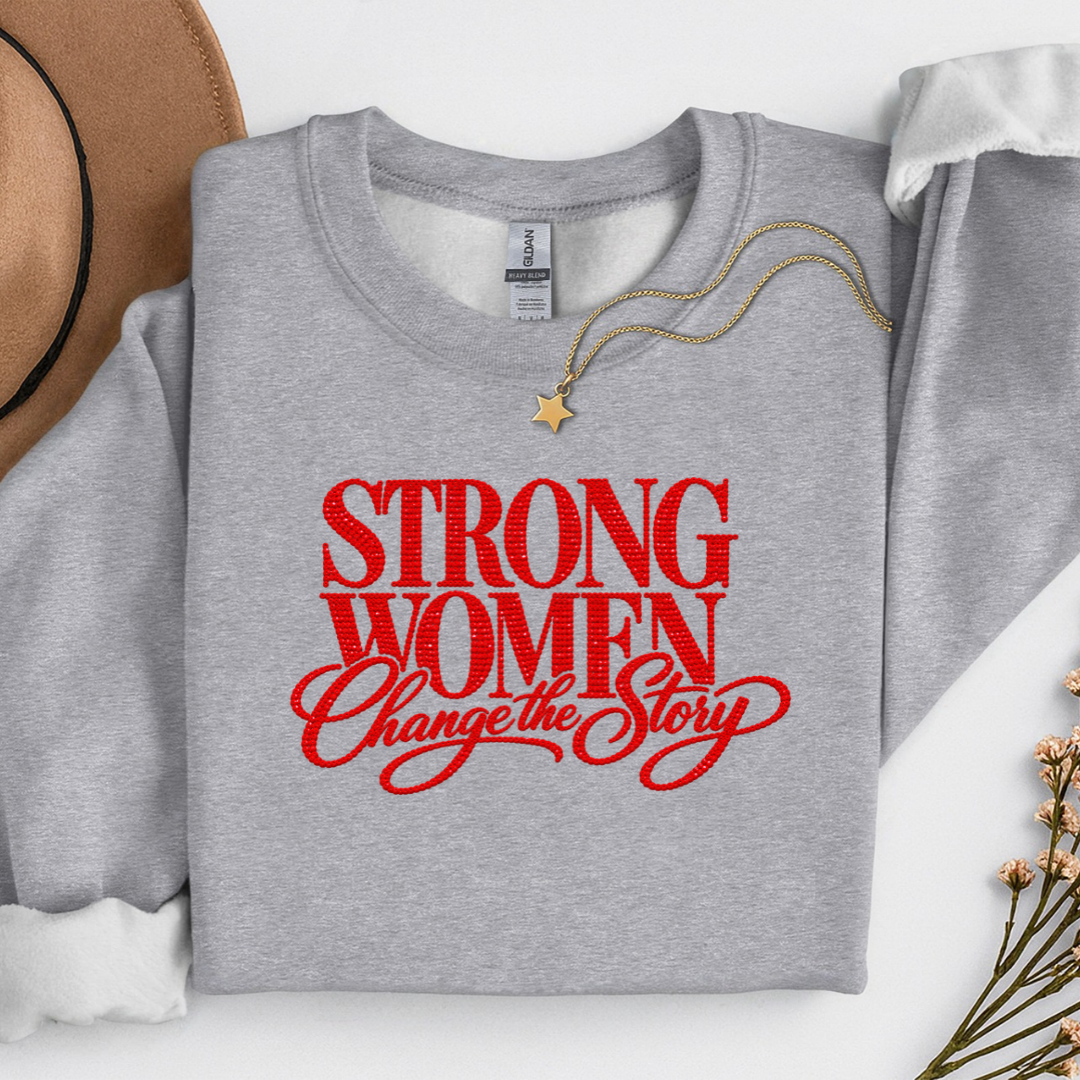 Strong Women Spangle Design on a grey tshirt
