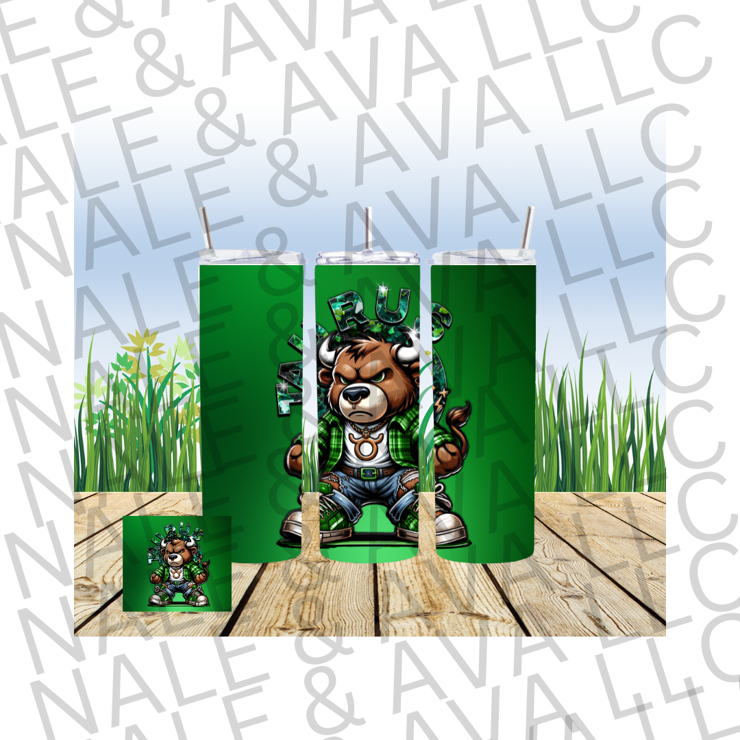 Zodiac Bear 20oz Tumbler Sublimation Transfer ONLY - This is NOT a Tumbler
