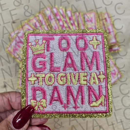Too Glam Hat Patch front side