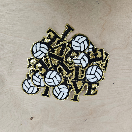 Love Volleyball Chenille Hat Patch