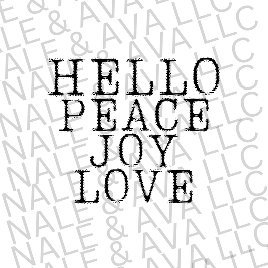 Hello Peace Joy Love PNG File
