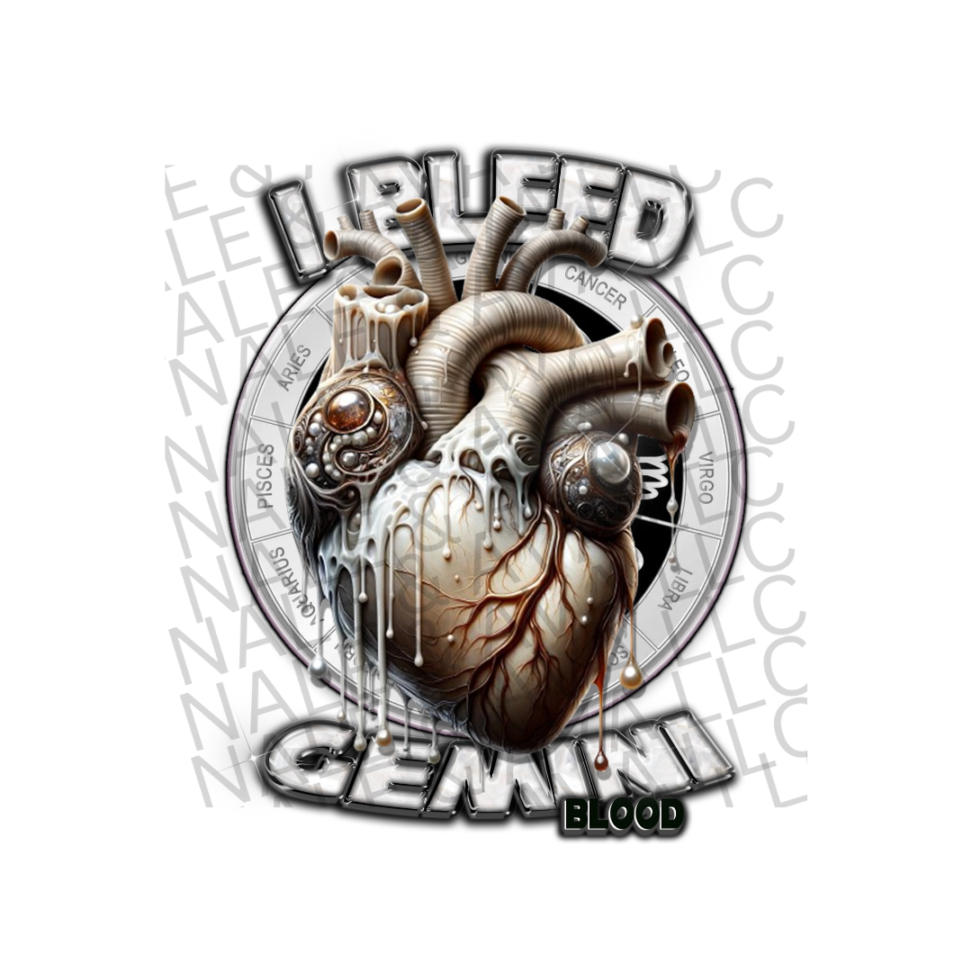 I Bleed Gemini DTF (direct to film) Transfer front side