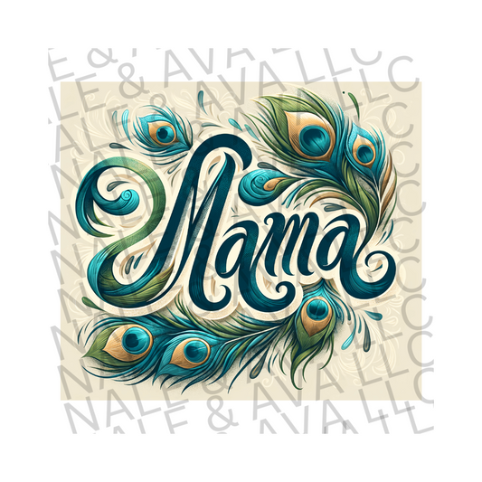 Mama Peacock Sublimation Tumbler Transfer