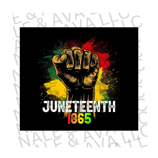 Juneteenth Fist Sublimation Tumbler Print front side