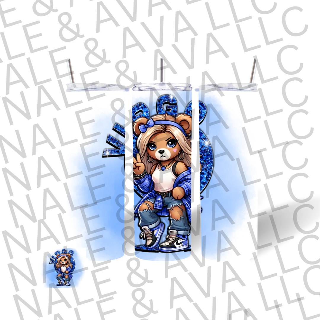 Girl Bear Zodiac 20oz Tumbler Sublimation Transfer ONLY - This is NOT a Tumbler