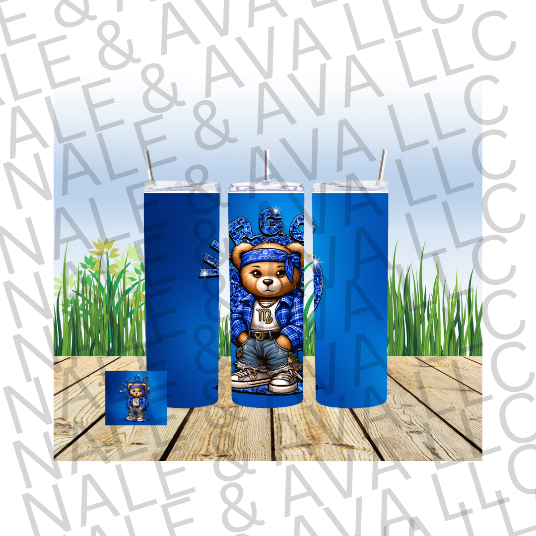 Zodiac Bear 20oz Tumbler Sublimation Transfer ONLY - This is NOT a Tumbler