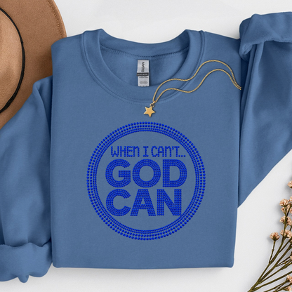 When I Can't God Can Spangle Transfer on a tshirt