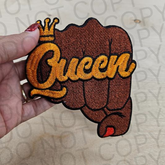 Queen Embroidered Hat Patch front side