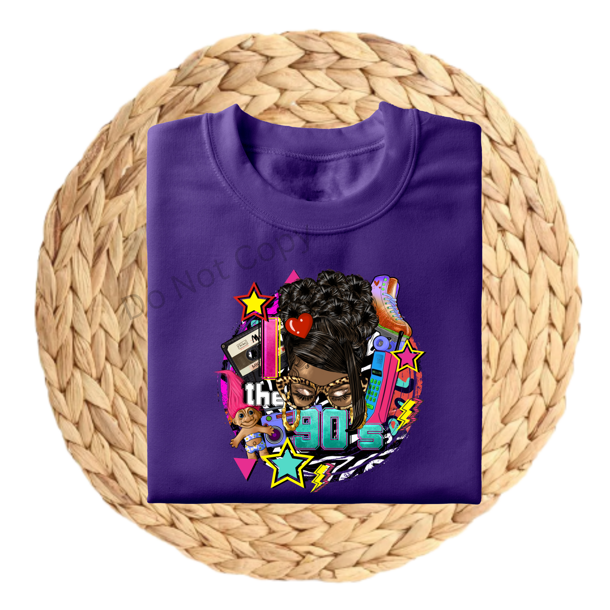 90's Girl DTF (direct to film) Print on Tshirt front side